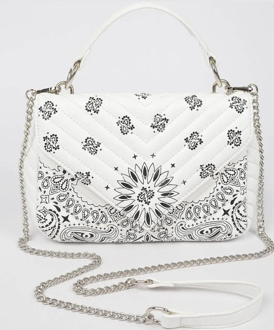 Quilted Bandana Faux Leather Crossbody