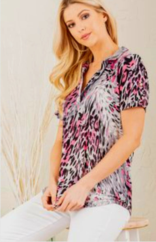 Fuschia/Gray Top