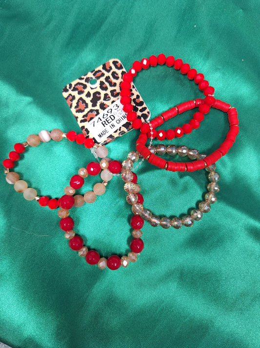 Red Bracelet Set