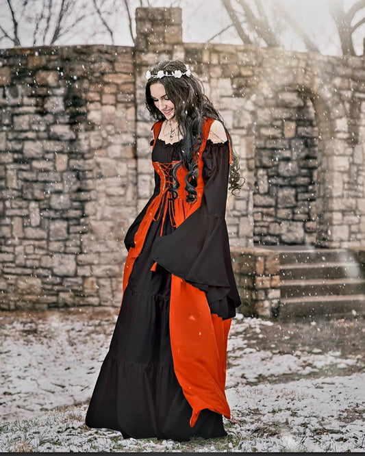 Renaissance 2 Piece Irish Dress and Long Sleeve Chemise Costume