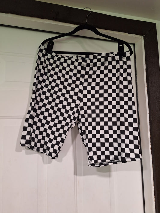 Checkered Biker Shorts