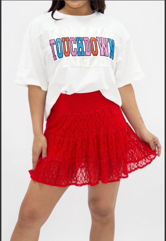 Red Lace Skort