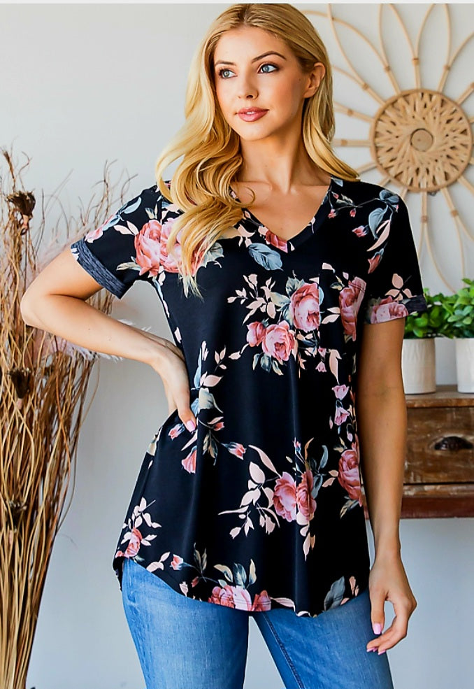 Rose Top With Pocket