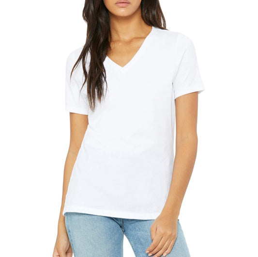 White Vneck Top