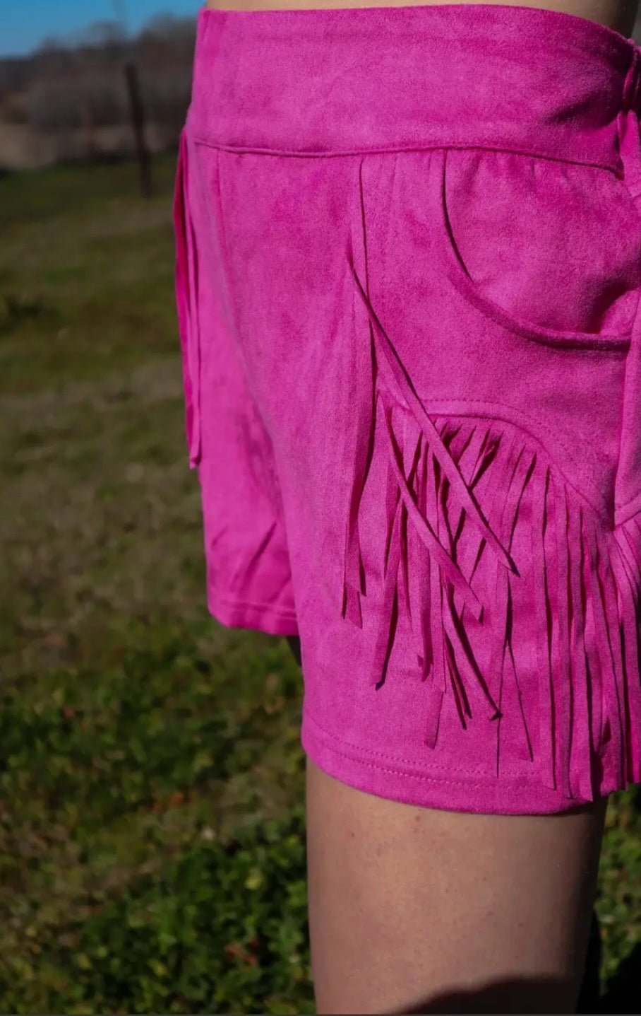 #25 Pink Vegan Suede Shorts