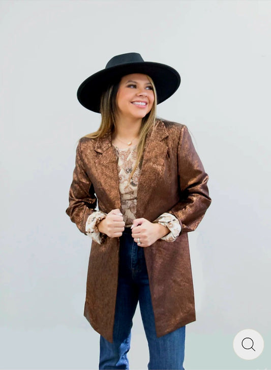 Metallic Copper Blazer