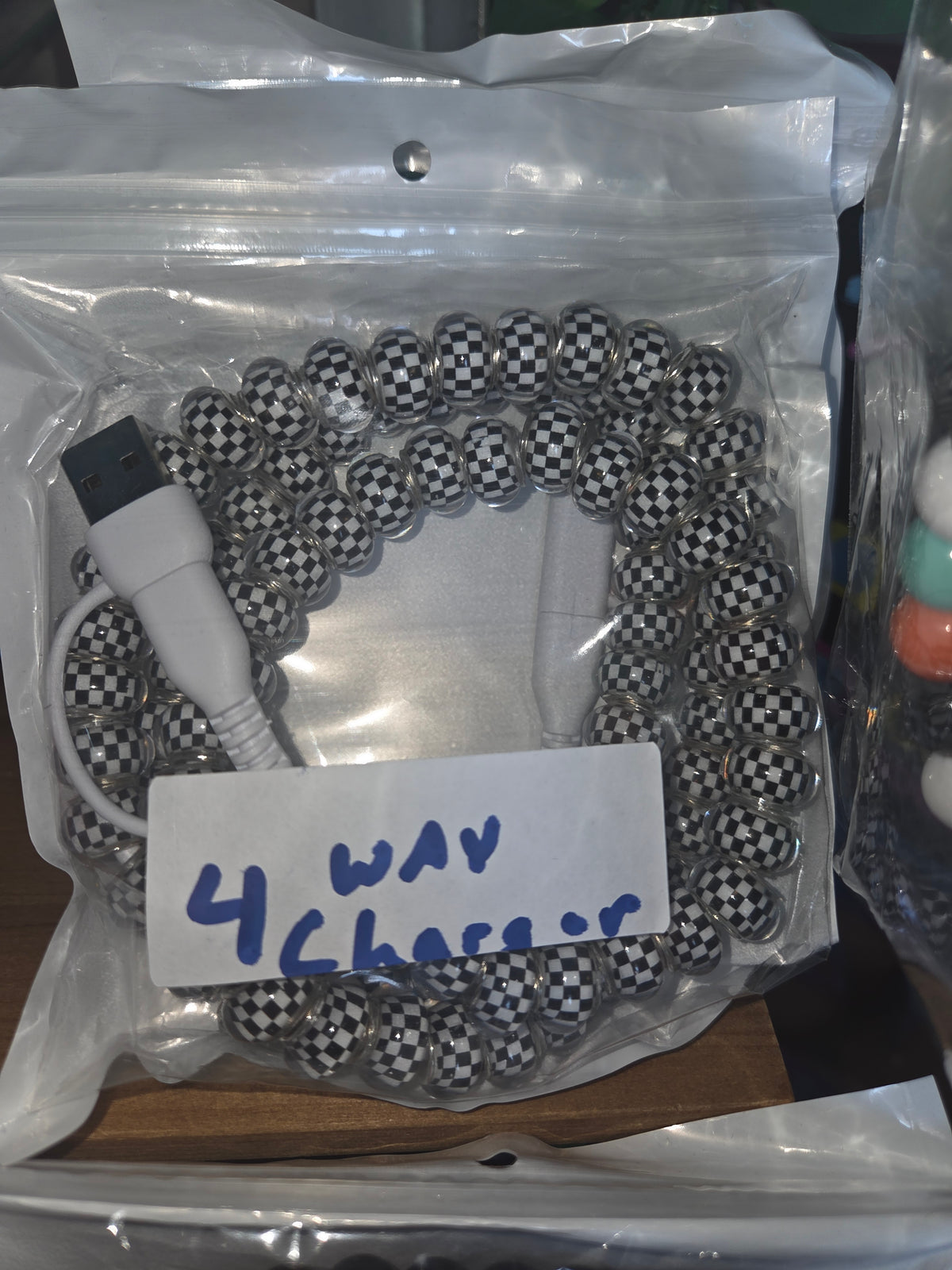 Black White Checkered 4 Way Charger