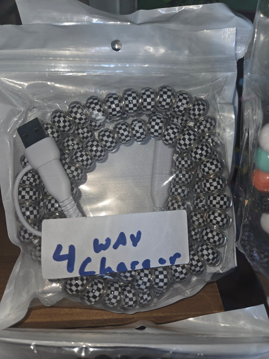 Black White Checkered 4 Way Charger