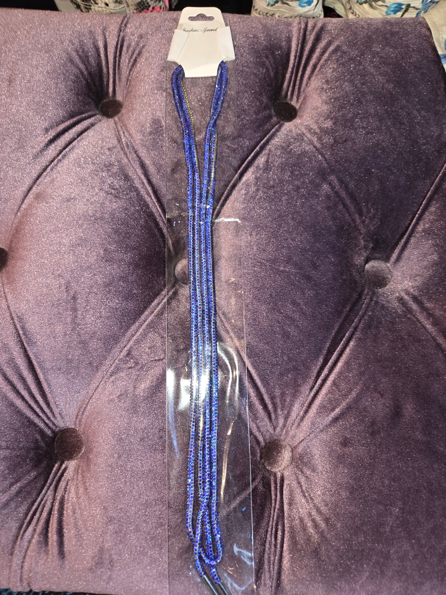 Blue Bling Shoestrings