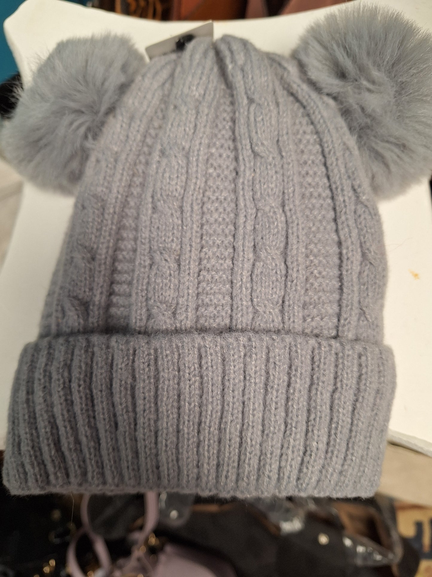 Kids Beanie Double Pom