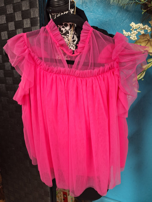 Pink Tulle Top