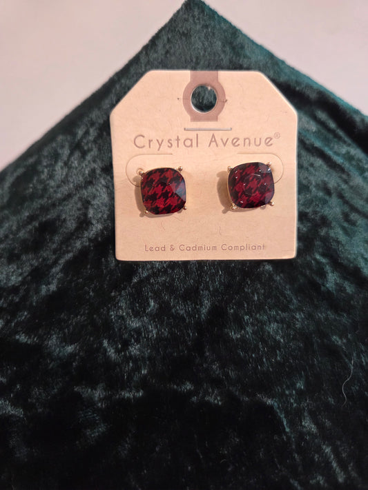 Houndstooth Stud Earrings