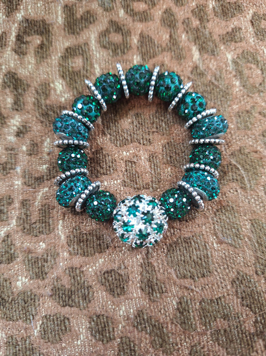 Green Rhinestone Bracelet