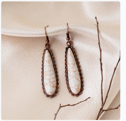 Ivory and Copper Earrings