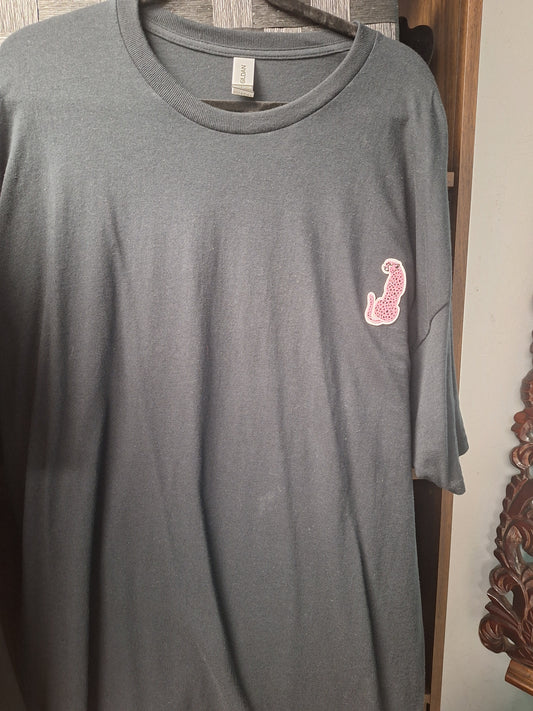 Black Tee with Pink Cheetah