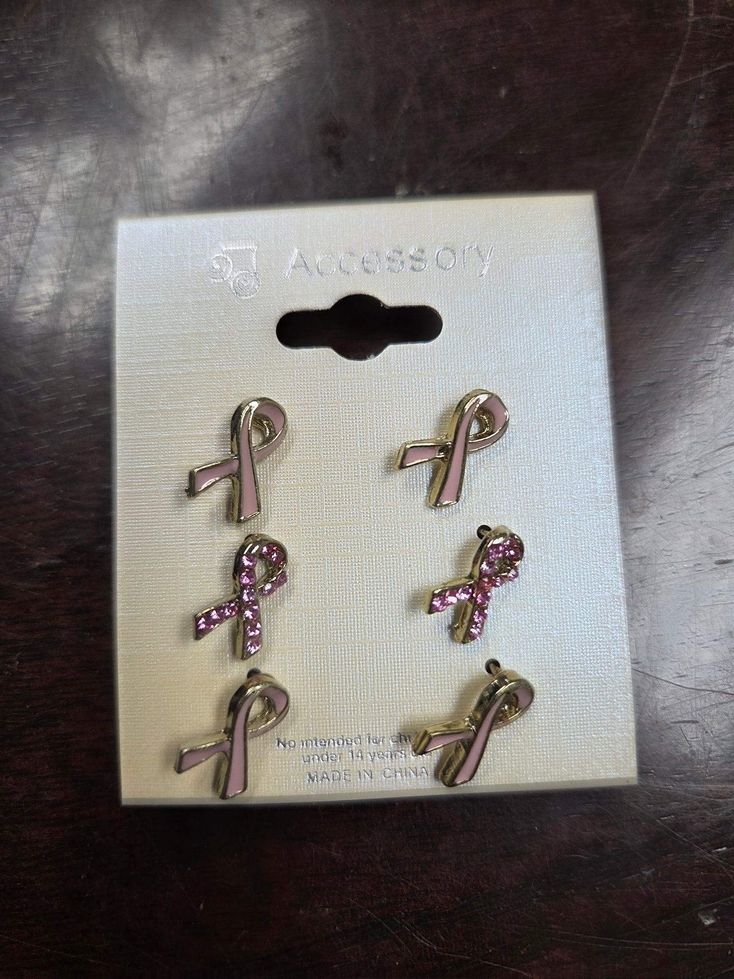 Pink Ribbon Earring Set