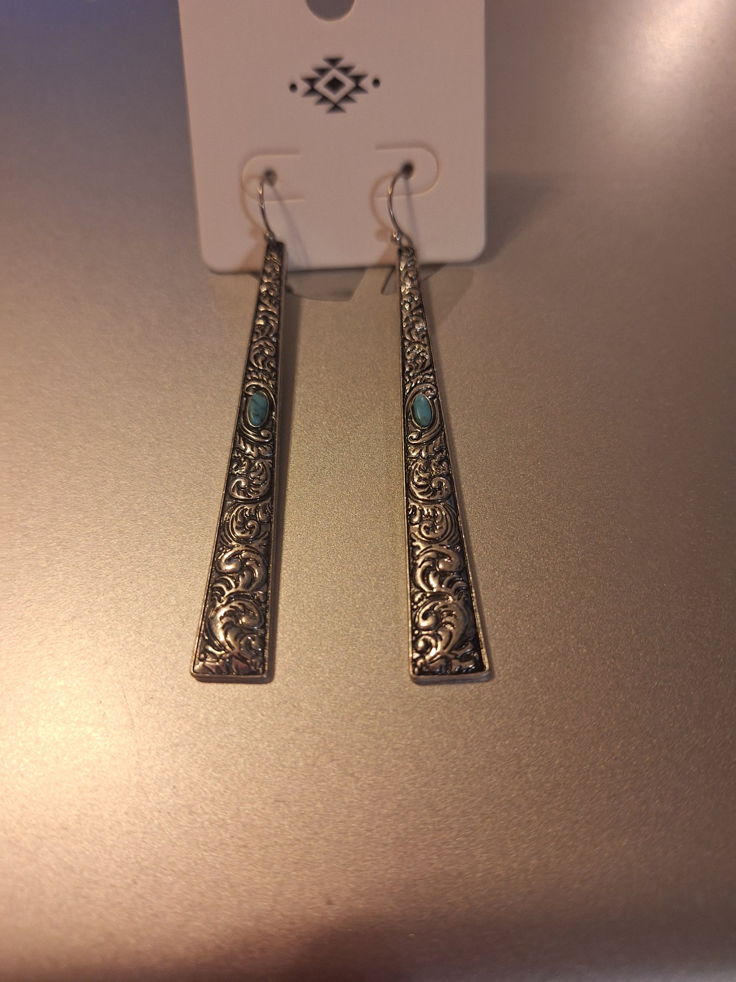 Long Western Turq Middle Earrings