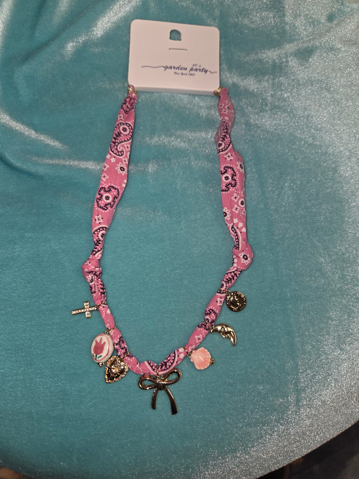 Pink Bandana Chocker with Bow