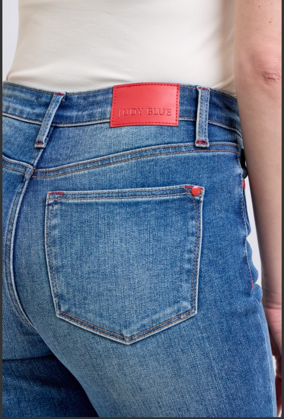 Plaid Print Cuff Judy Blue Boyfriend Denim Jeans