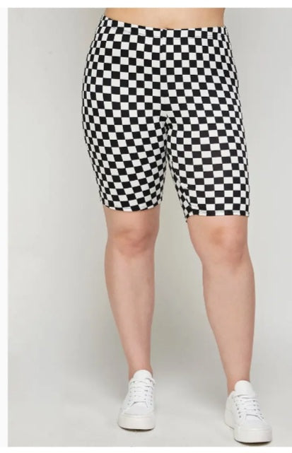 Checkered Biker Shorts