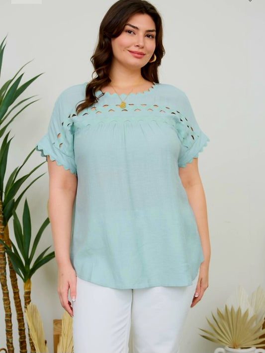 Scallop Trim Cutout Top