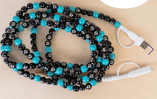 Turquoise Eight Ball Charging Cable