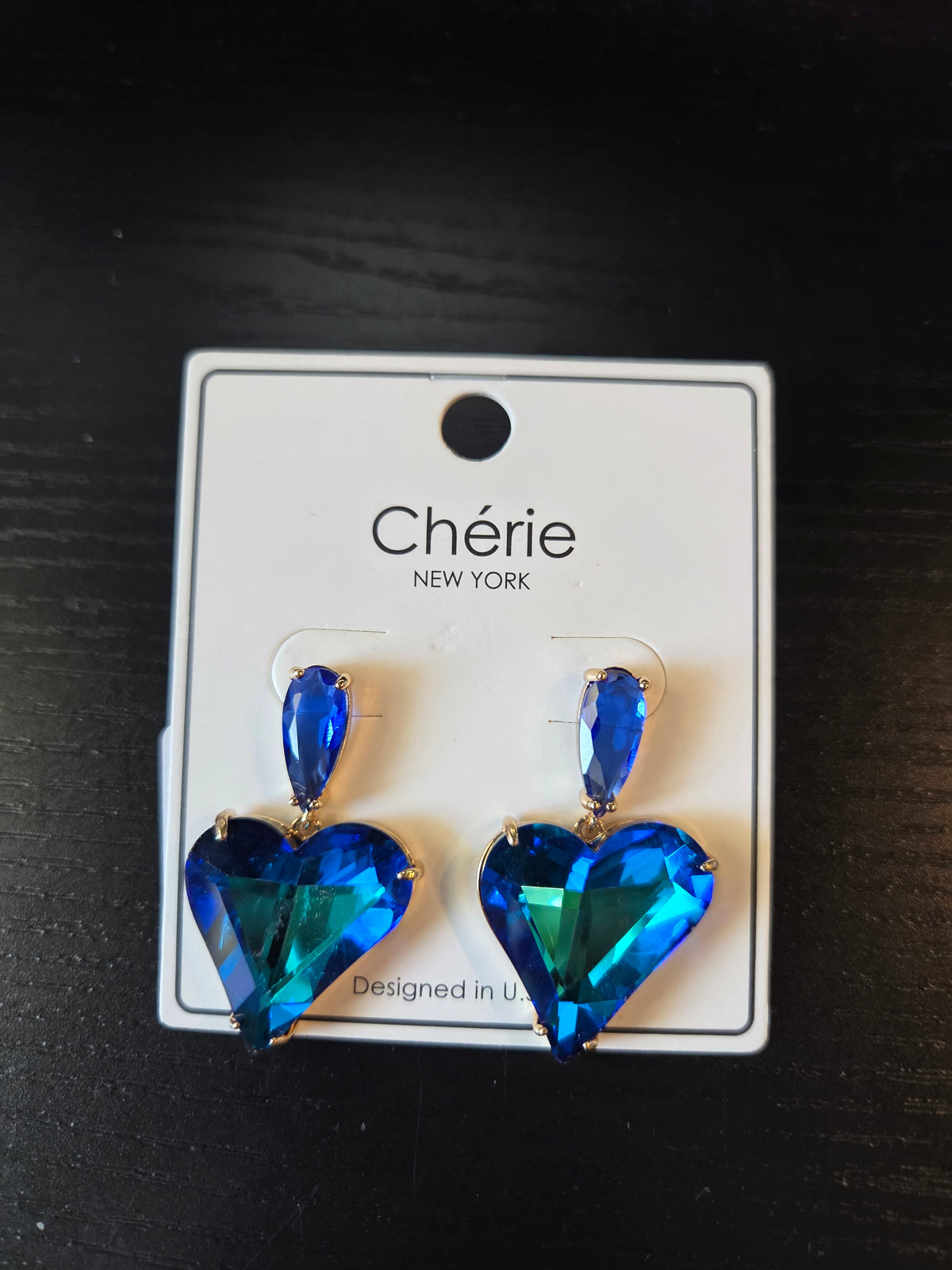 Blue Heart Earrings