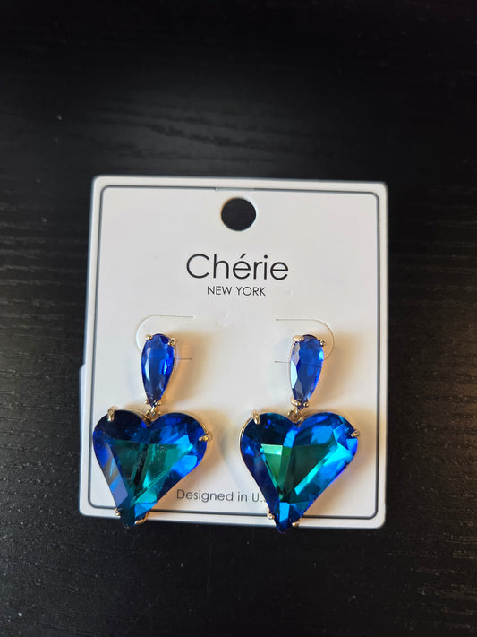 Blue Heart Earrings