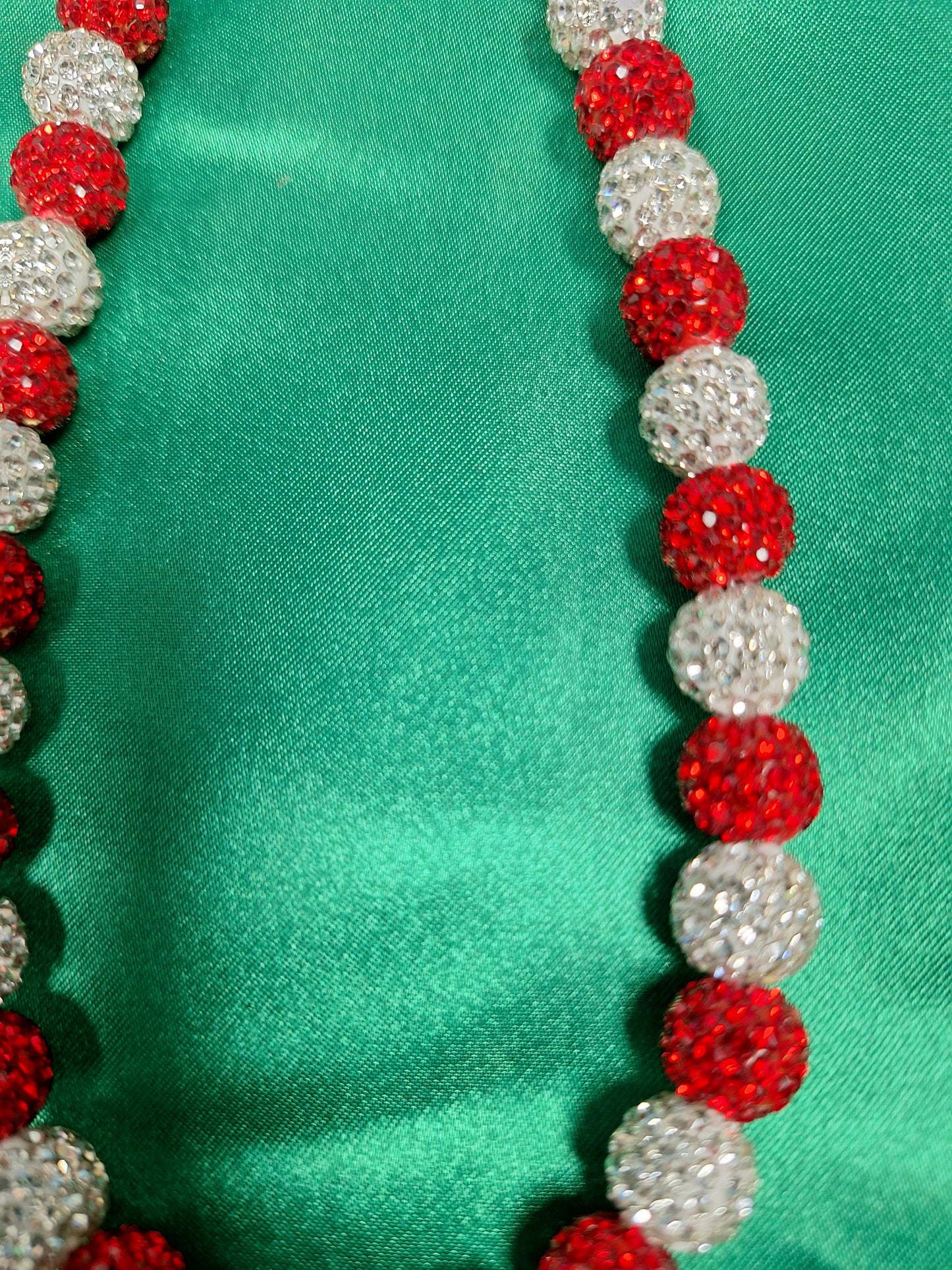 Red White Bead Necklace