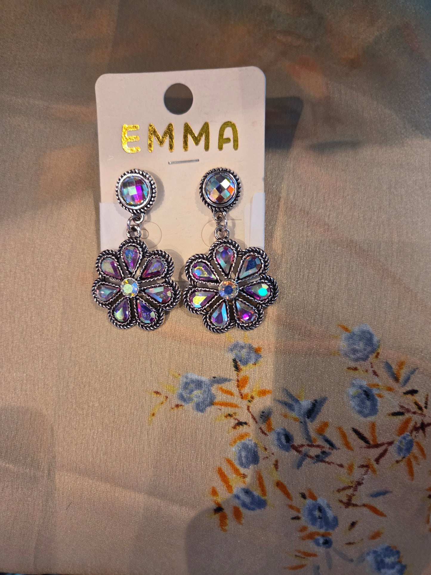 Bling Flower Earrings