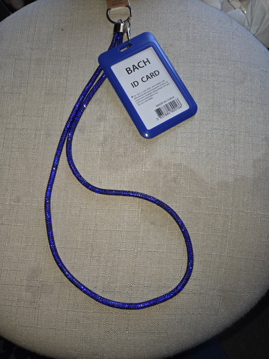 ID CARD LANYARD BLUE BLING