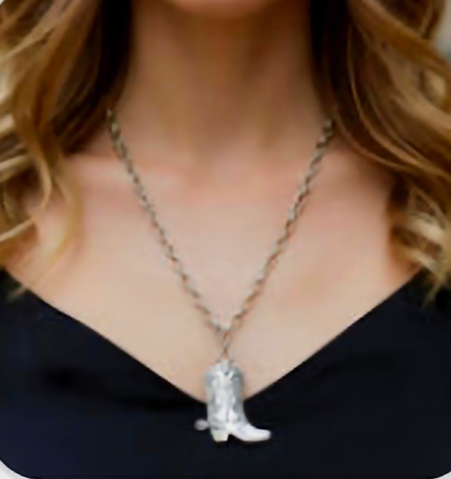 Silver Boot Necklace