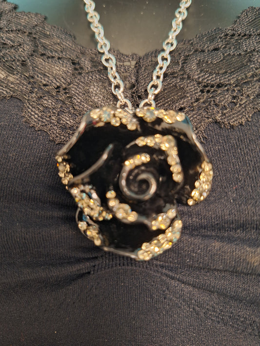 Black Rose with Bling