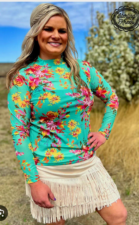 Floral Queen Mesh Top