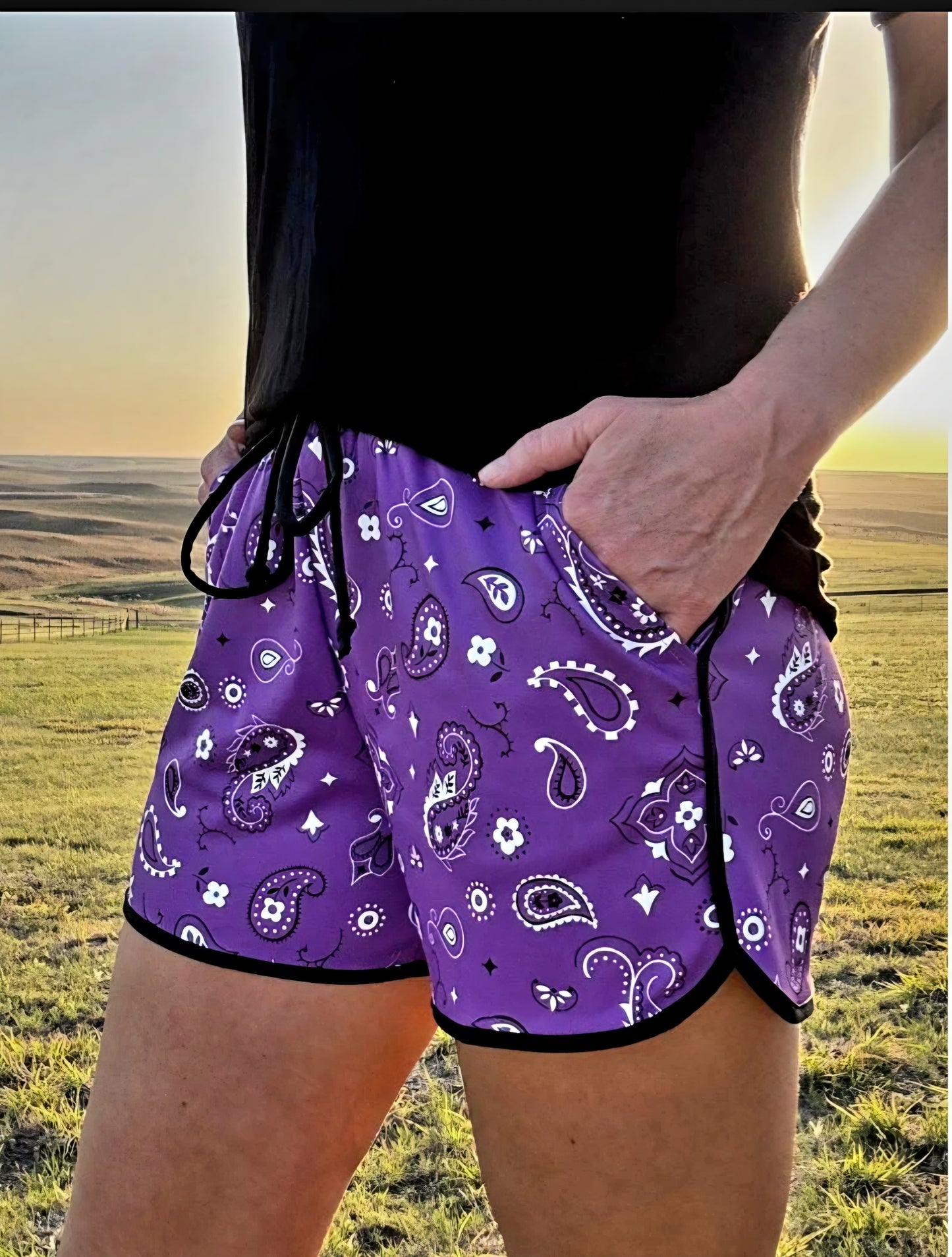 Purple Bandana Babe Shorts