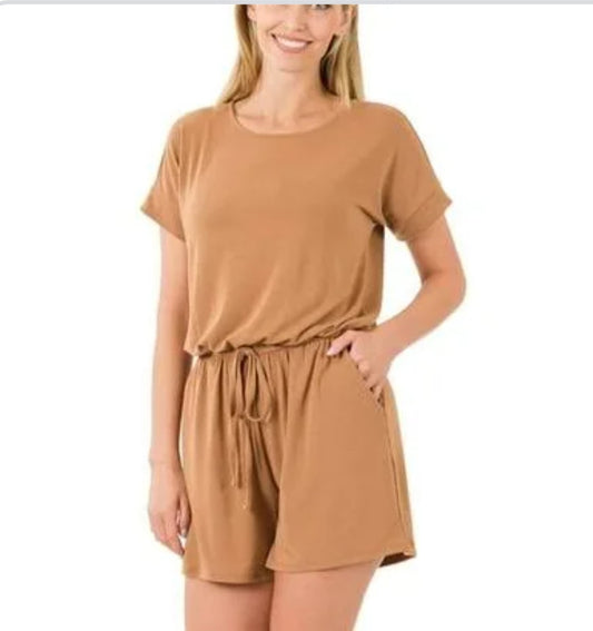 Deep Camel Romper