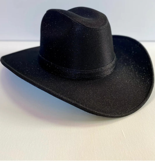 Black Glitter Cowgirl Hat