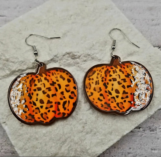 Leopard Pumpkin Earrings