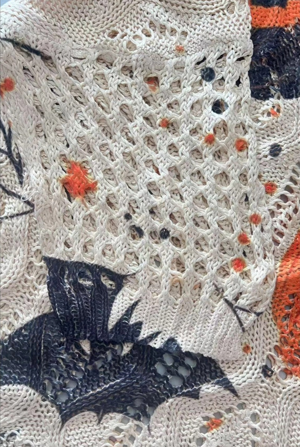 Halloween Theme Knit Top Orange