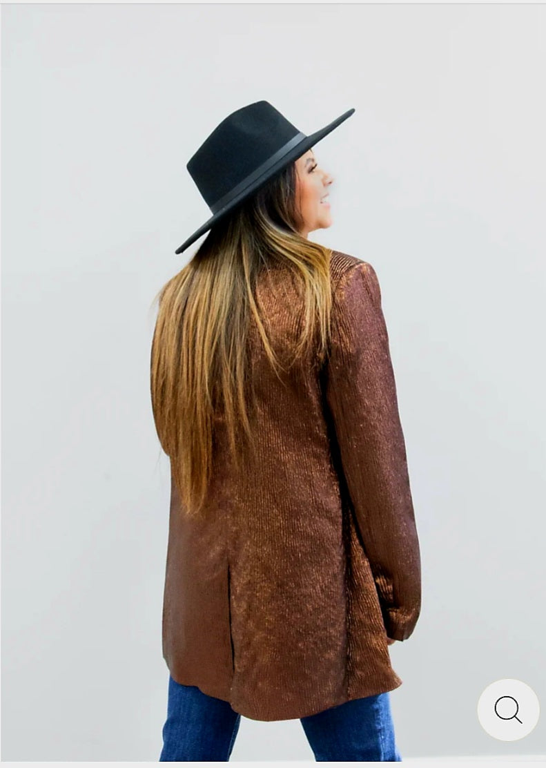 Metallic Copper Blazer