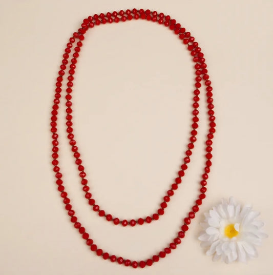 Dark Red Bead Necklace