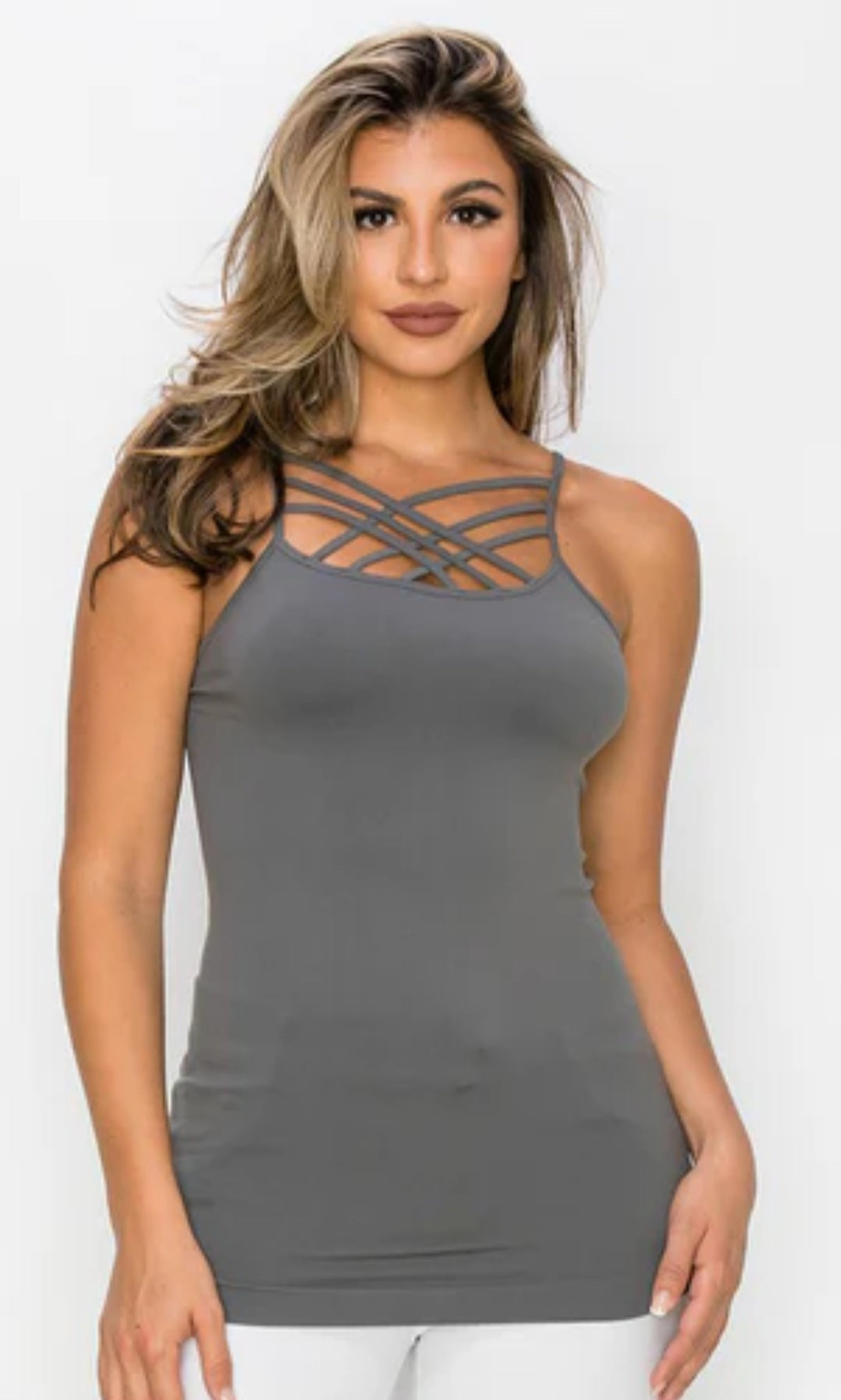 Charcoal Crisscross Cami