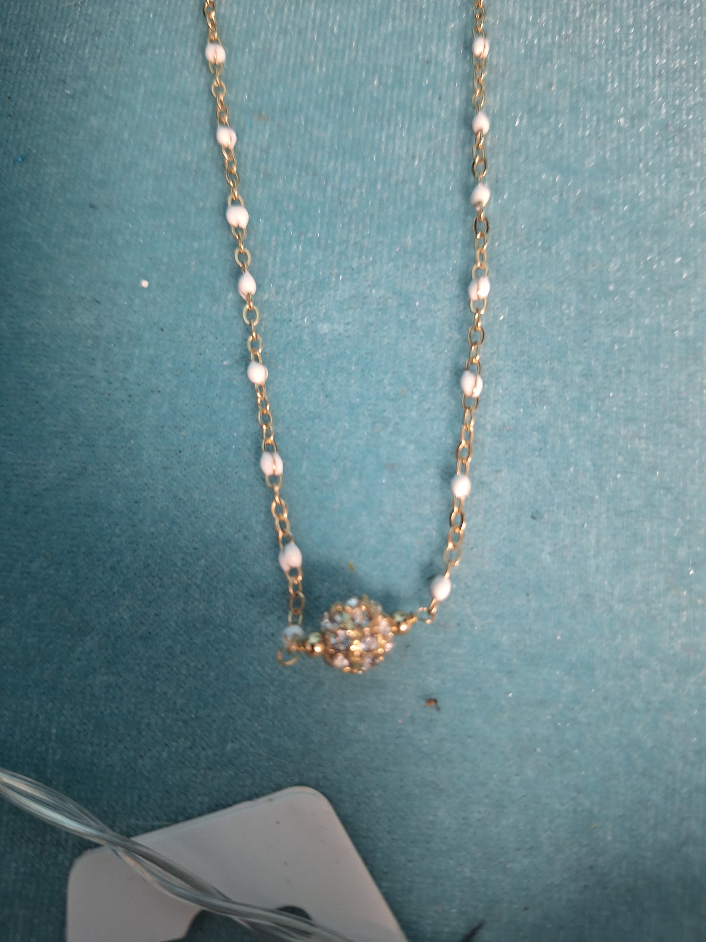 Bead Necklace with Bling Ball