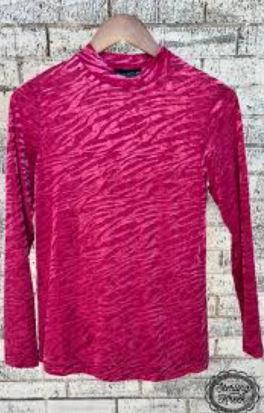 Pink Zebra Mesh Top