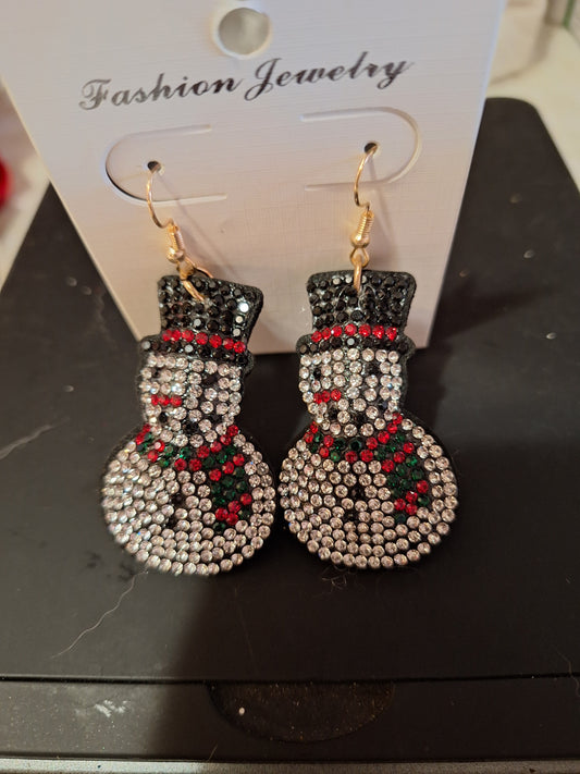 Bling Snowman Earrings