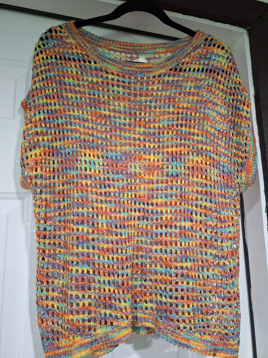 Round Neck Hollowed Crochet Top