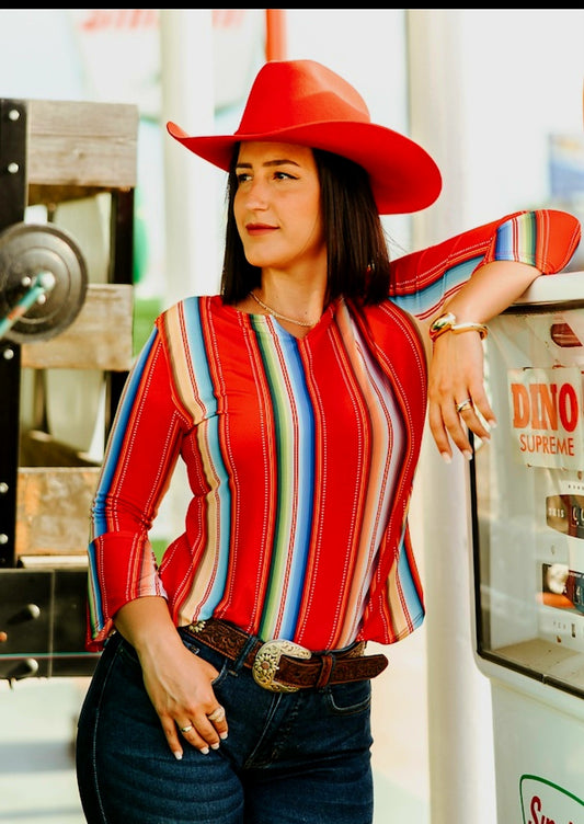 Red Serape Top