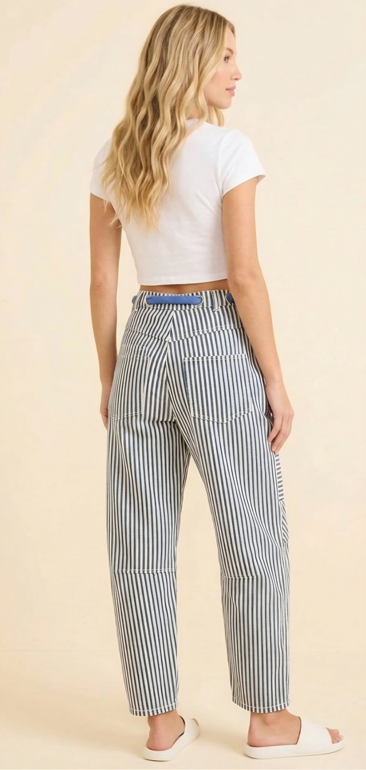 Blue Striped Utility Pants