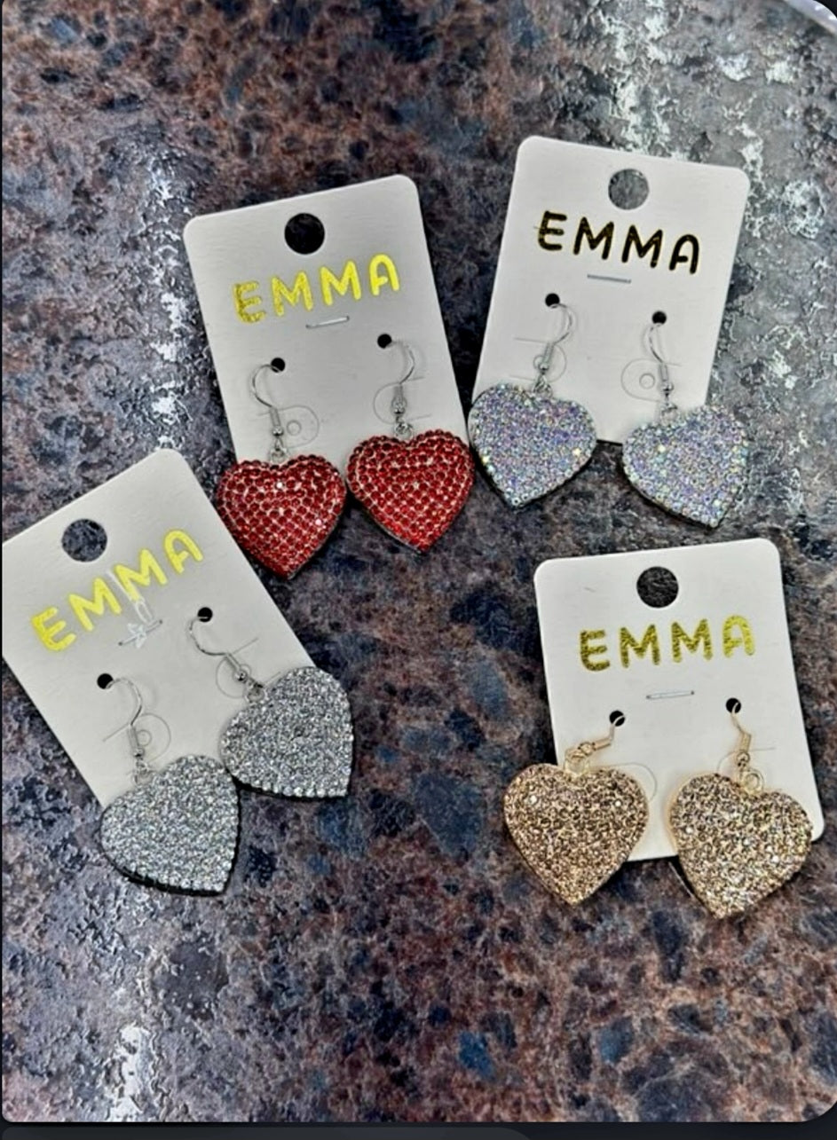 Blingy Heart Earrings