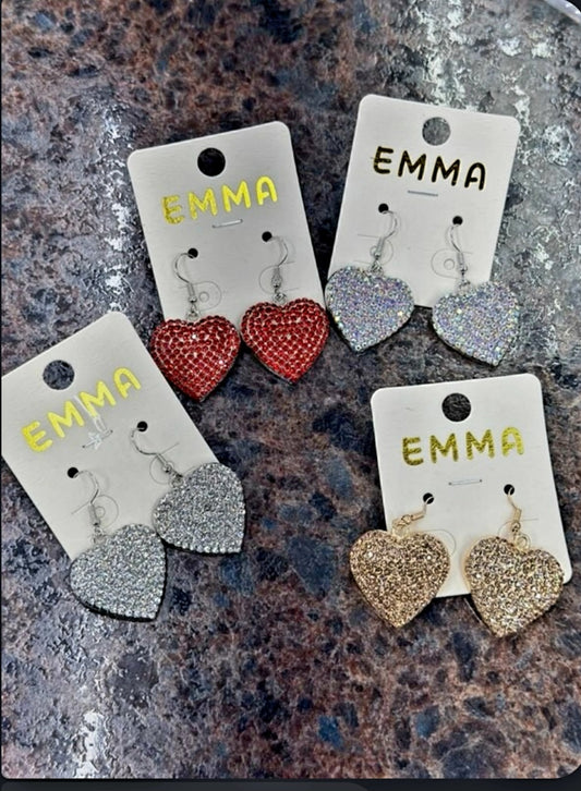 Blingy Heart Earrings
